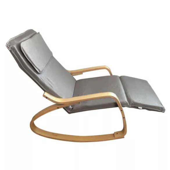 Rocking Chair with Adjustable Footrest - Grey