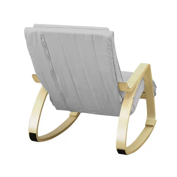 Rocking Chair with Adjustable Footrest - Grey