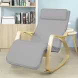 Rocking Chair with Adjustable Footrest - Grey