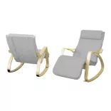 Rocking Chair with Adjustable Footrest - Grey