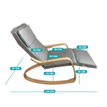 Rocking Chair with Adjustable Footrest - Grey