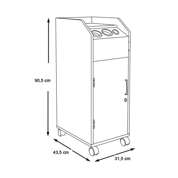 Beauty Lockable Trolley in Multiple Colors - White