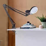 Table-mounted, 2-lens LED Magnifier