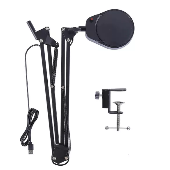 Table-mounted, 2-lens LED Magnifier