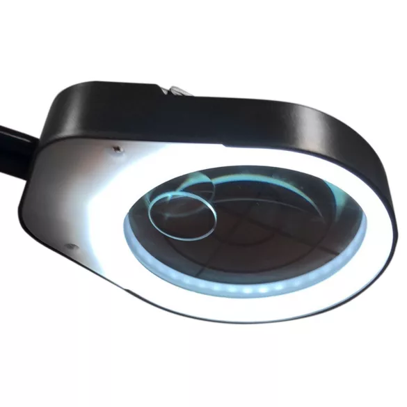 Table-mounted, 2-lens LED Magnifier