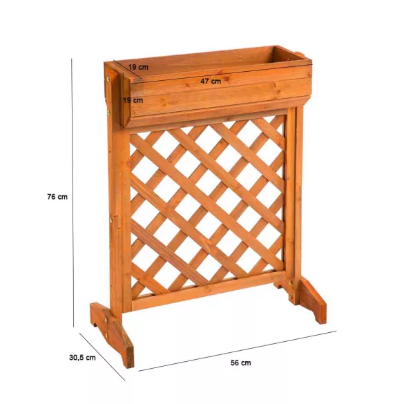 Wooden Flower Box with Trellis