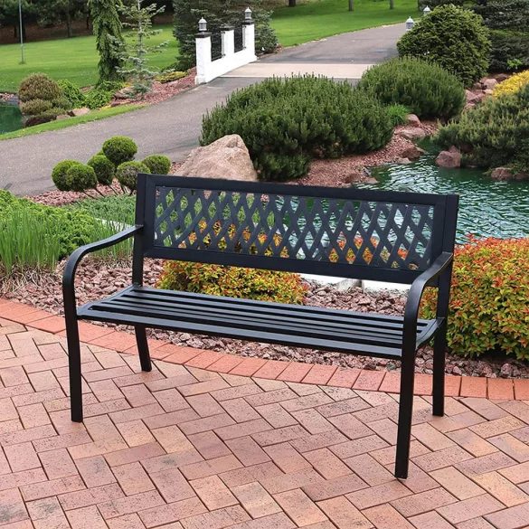 Garden bench, multiple types - lattice