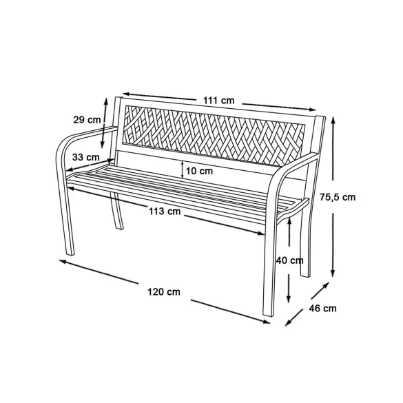 Garden bench, multiple types - lattice