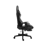 Gamer chair with footrest, black