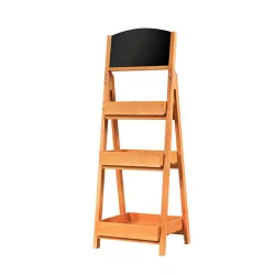 3-tier wooden storage with chalkboard