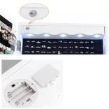 Wall-mounted mirrored jewelry organizer with lighting