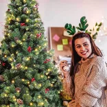 LED Christmas Tree in Various Types, Warm White - 100 LEDs, 120 cm