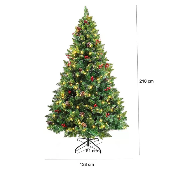 LED Christmas Tree in Various Sizes, Warm White - 320 LEDs, 210 cm