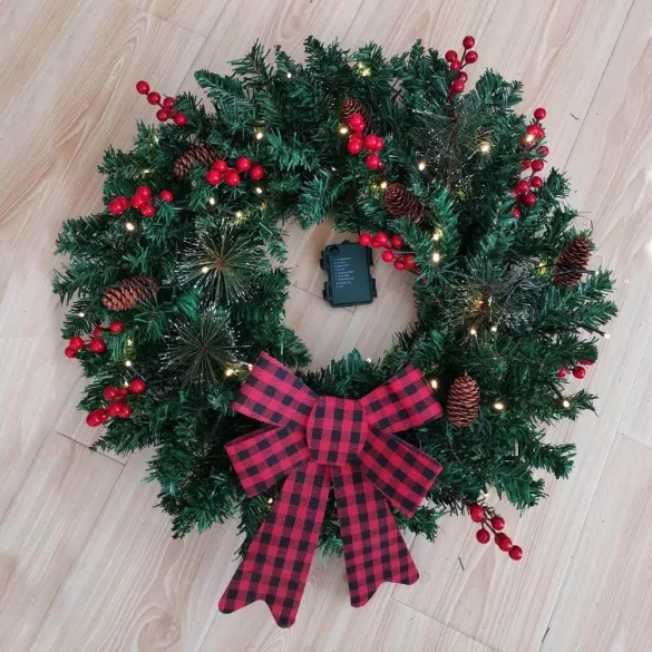 Christmas Door Wreath 60 cm with 50 LEDs
