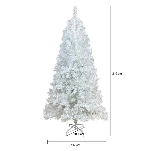 White Artificial Christmas Tree - Available in Multiple Sizes - 210 cm