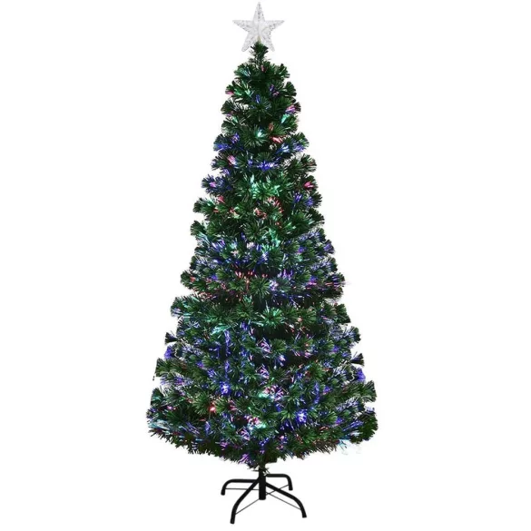 Artificial Christmas Tree with Fiber Optics and Colorful LED - 180 cm