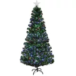 Artificial Christmas Tree with Fiber Optics and Colorful LED - 210 cm