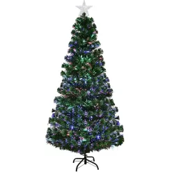   Artificial Christmas Tree with Fiber Optics and Colorful LED - 210 cm