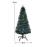 Artificial Christmas Tree with Fiber Optics and Colorful LED - 210 cm
