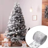 250 LED Christmas Ribbon, Silver, 25 m