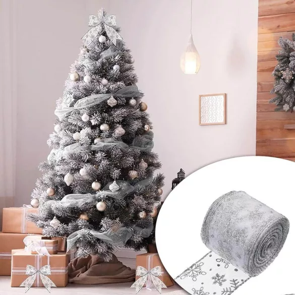 250 LED Christmas Ribbon, Silver, 25 m
