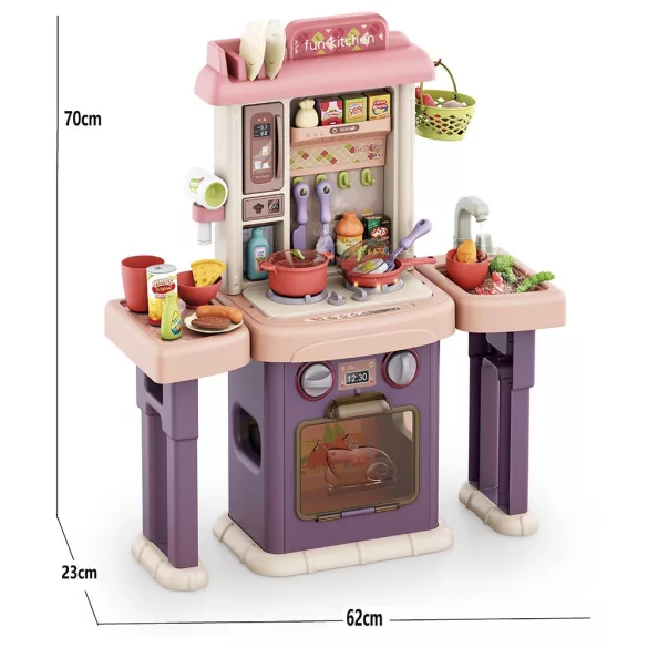 2-in-1 Play Kitchen and Bathroom, 43 Pieces