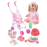 Talking Doll with Stroller and Accessories