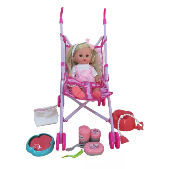 Talking Doll with Stroller and Accessories