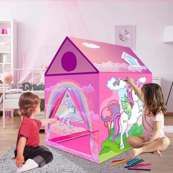 Colorable Play Tent in Various Designs - Unicorn