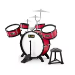 Toy Drum Set with Chair, Burgundy