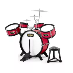 Toy Drum Set with Chair, Burgundy