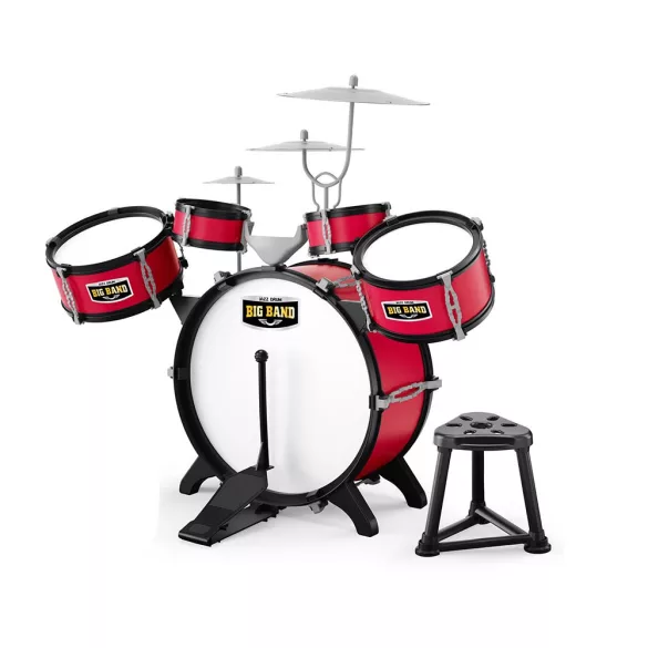 Toy Drum Set with Chair, Burgundy