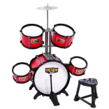 Toy Drum Set with Chair, Burgundy
