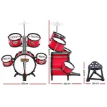 Toy Drum Set with Chair, Burgundy