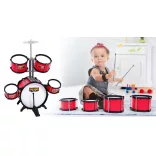 Toy Drum Set with Chair, Burgundy