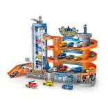 4-level parking garage with elevator, 6 vehicles