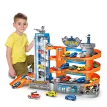4-level parking garage with elevator, 6 vehicles