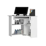 Corner Laptop Desk, White