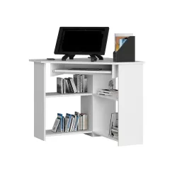 Corner Laptop Desk, White
