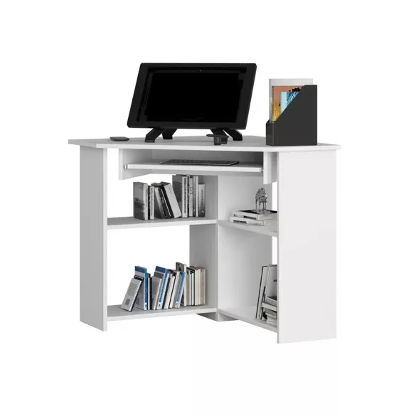 Corner Laptop Desk, White