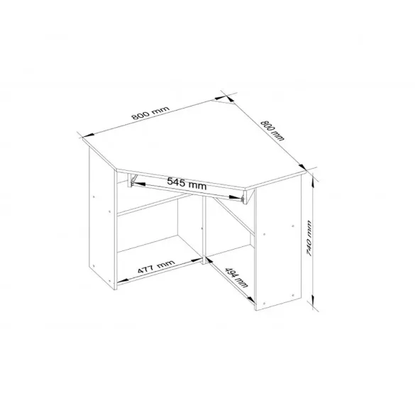 Corner Laptop Desk, White