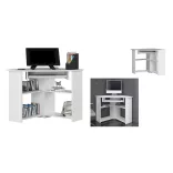 Corner Laptop Desk, White