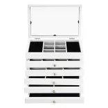 6-compartment jewelry organizer, white
