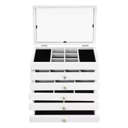 6-compartment jewelry organizer, white