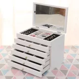 6-compartment jewelry organizer, white