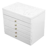 6-compartment jewelry organizer, white