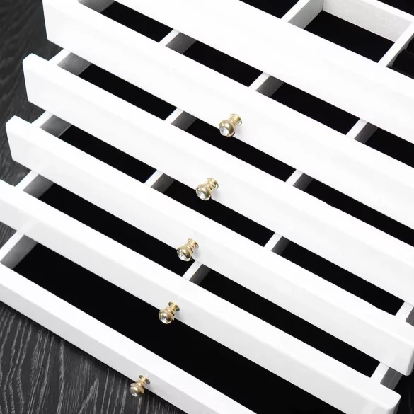 6-compartment jewelry organizer, white