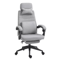   Headrest Office Swivel Chair - Available in Multiple Colors - Light Gray