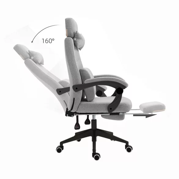 Headrest Office Swivel Chair - Available in Multiple Colors - Light Gray