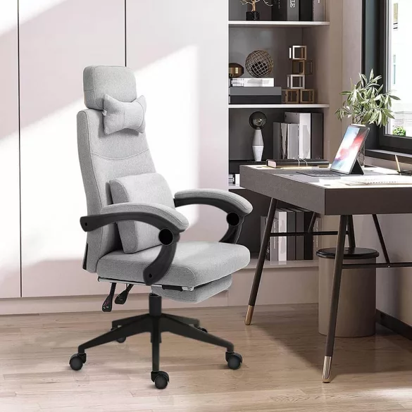 Headrest Office Swivel Chair - Available in Multiple Colors - Light Gray